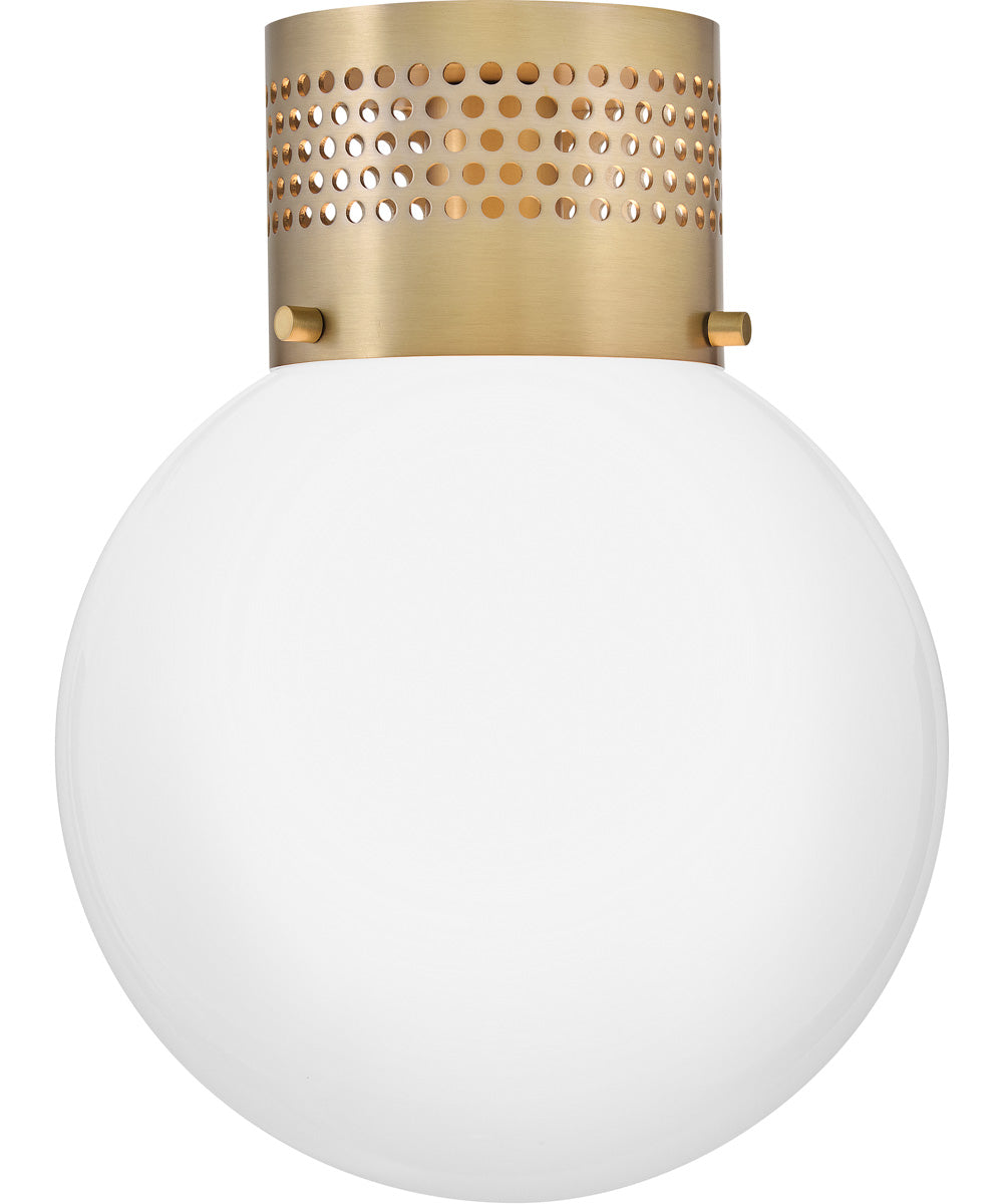 Taj 1-Light Small Flush Mount in Lacquered Brass