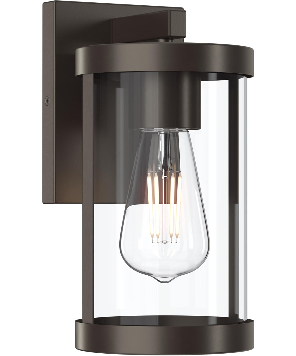 Kagen Small Outdoor Wall Light with Clear Glass Panels Antique Bronze
