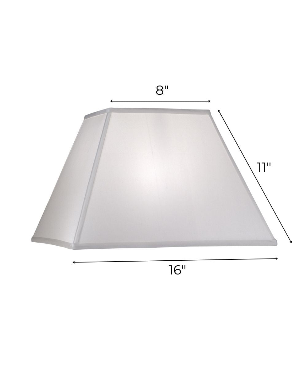8x16x11 Global White Tapered Square Hardback Lampshade