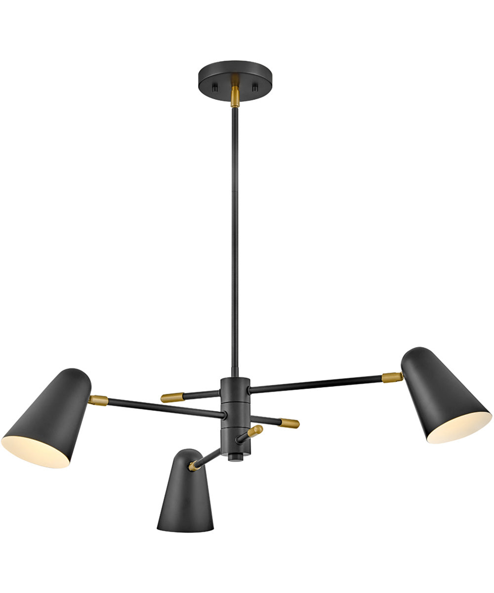 Birdie 3-Light Medium Convertible Mobile Single Tier Chandelier in Black