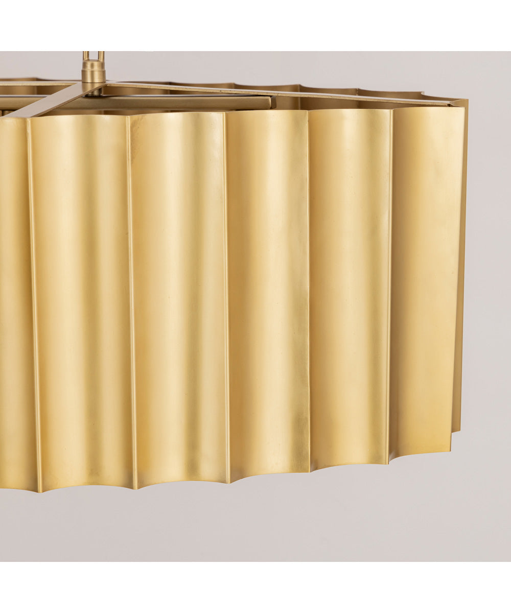 Allegra 5-Light Linear Pendant Weathered Brass