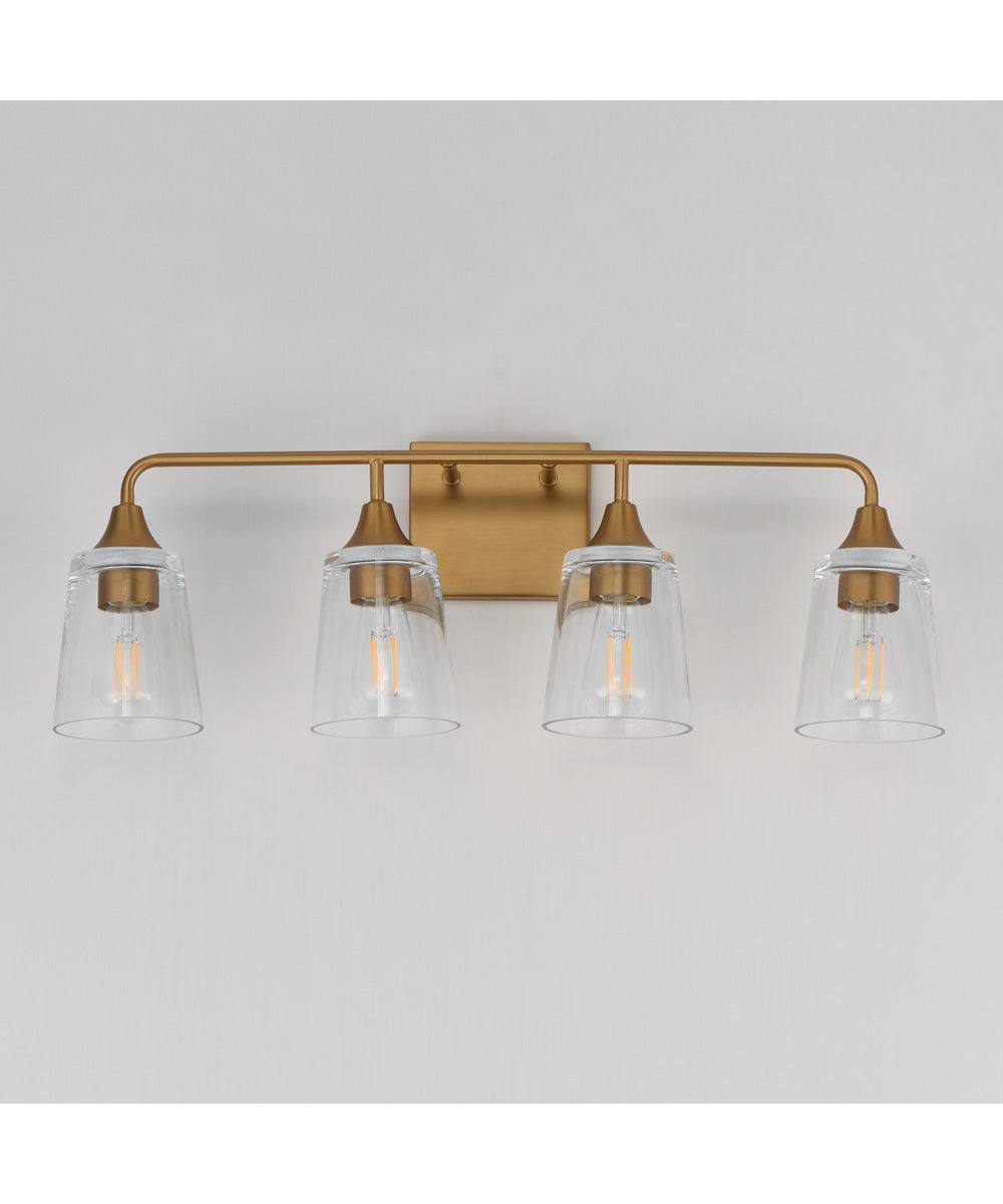 Hudson 4-Light Bath Vanity Natural Aged Brass