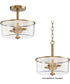 Fuller 2-Light Semi Flush/Pendant Convertible Natural Aged Brass