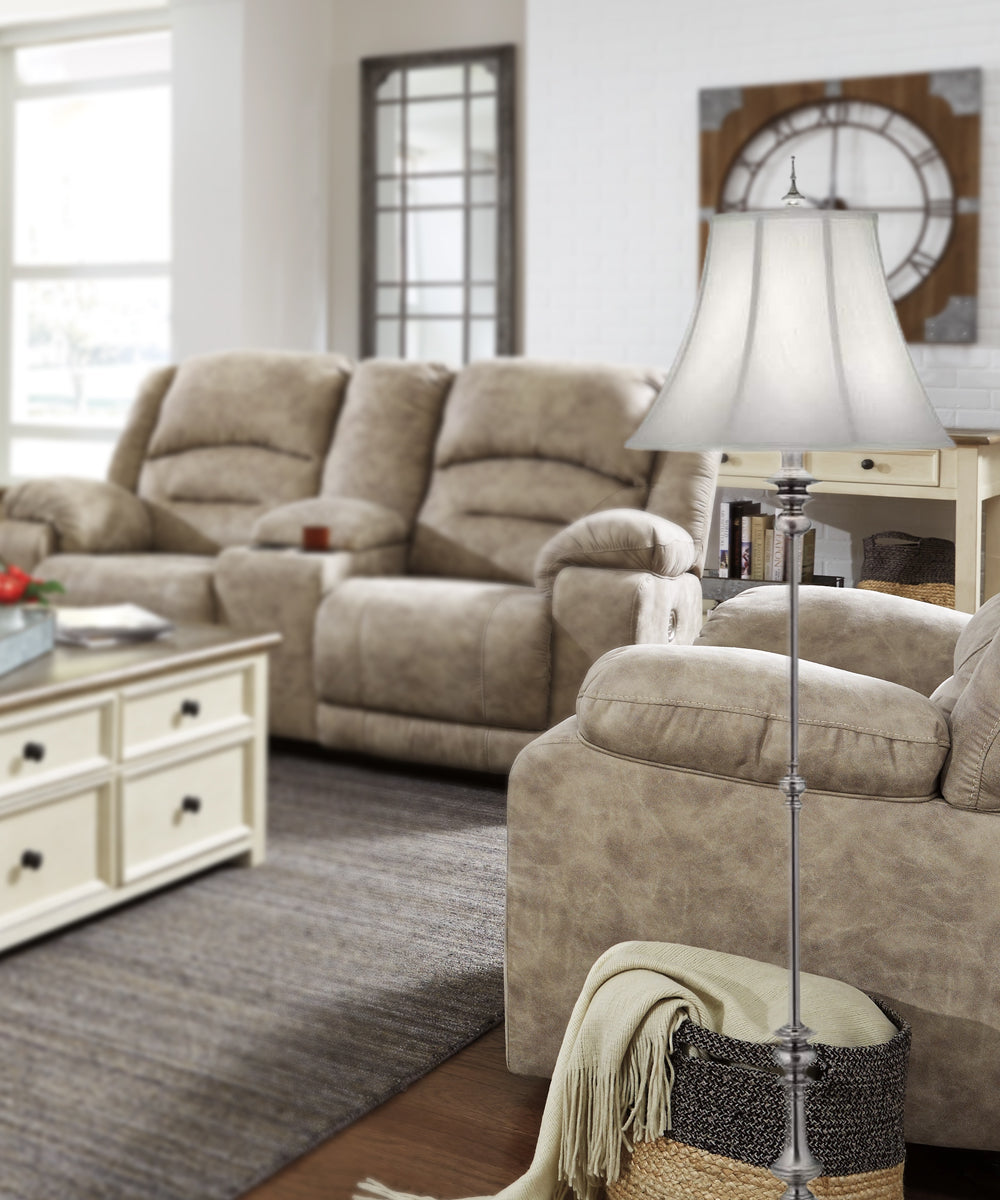 65"H Antique Nickel  Signature by Stiffel Floor Lamp, 3-Way