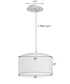 2 Light Pendant 18"w White Linen Shade with Diffuser, White Cord