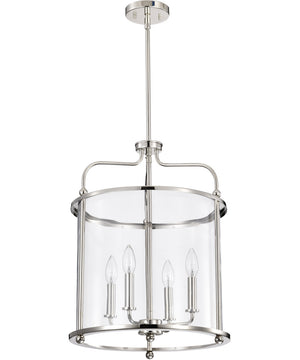 Yorktown 4-Light Pendant Polished Nickel