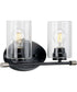 Riley 2-Light Clear Glass Modern Bath Vanity Light Matte Black