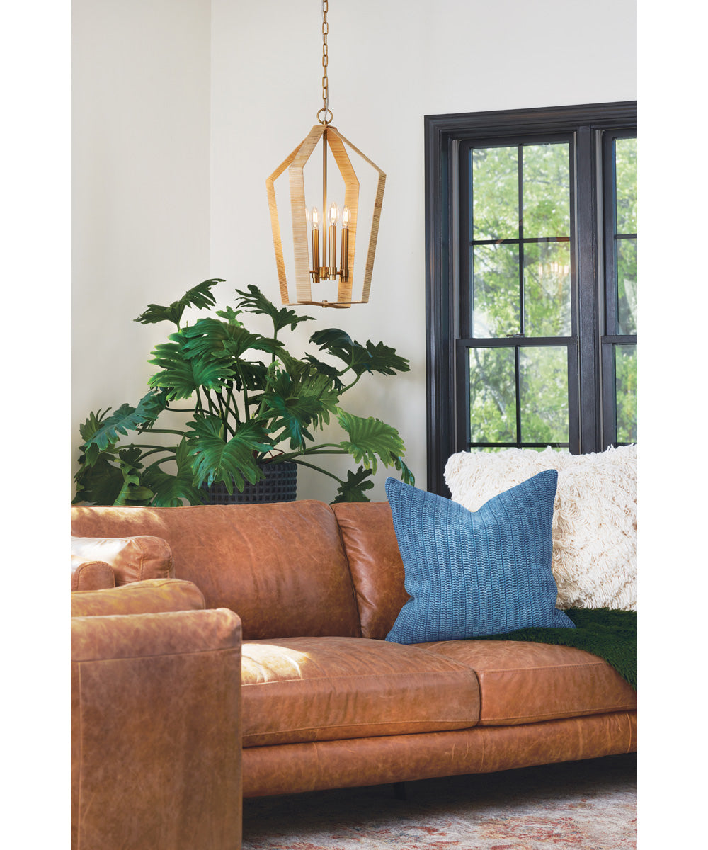 Sammi 4-Light Large Pendant in Lacquered Brass