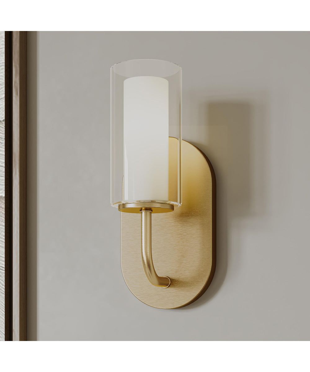 Mack 1-Light Wall Sconce with Layered Glass Shade Brushed Gold