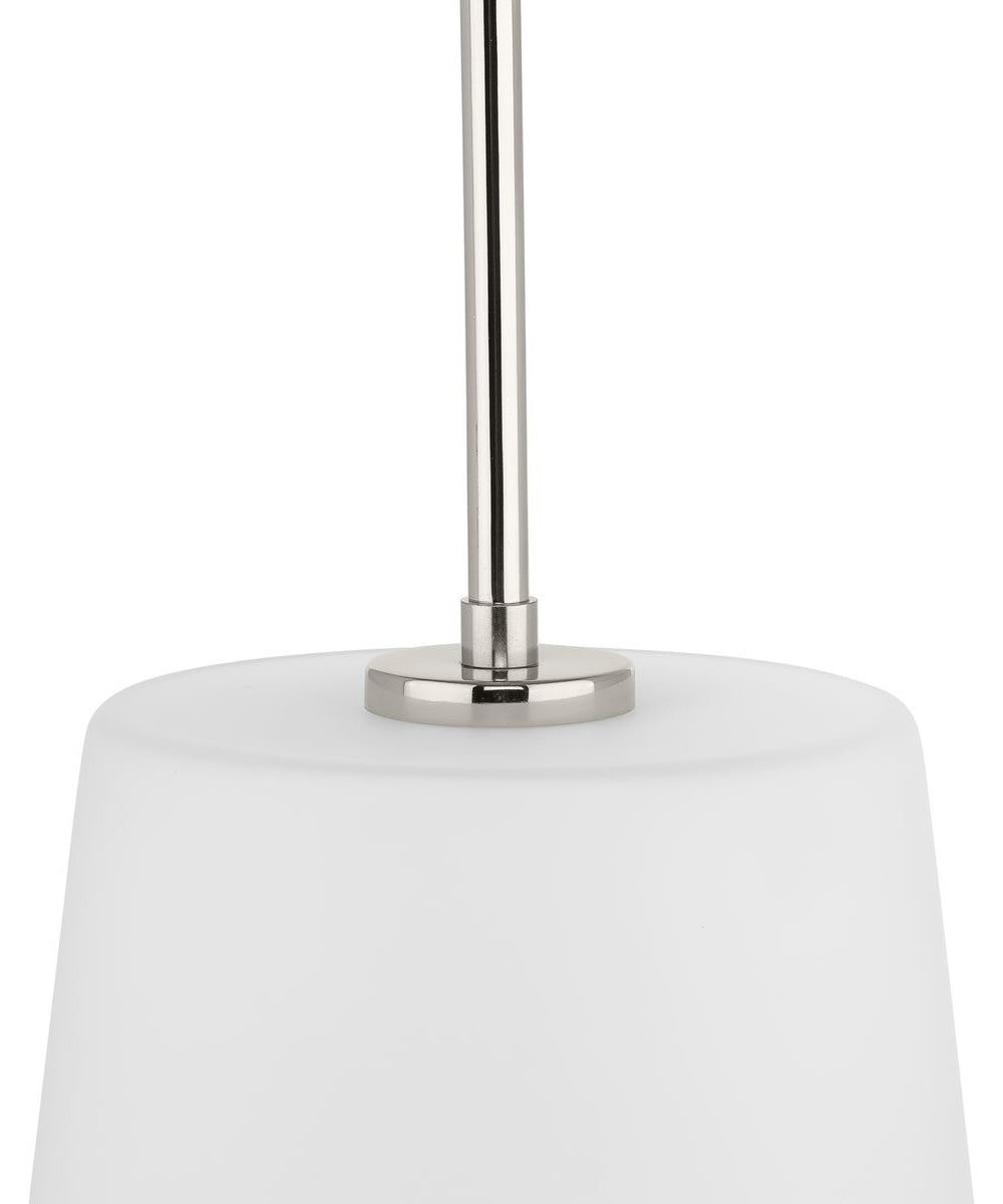 Clarion 1-Light Etched White Pendant P500430 Polished Nickel