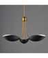 Maris 3-Light Pendant Black / Natural Aged Brass