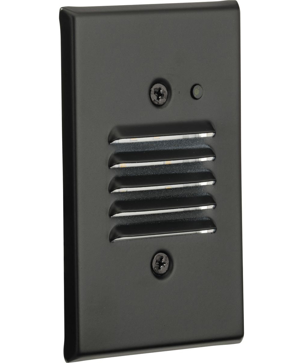 LED Indoor/Outdoor Integrated LED Wall or Step Light with Photocell Black