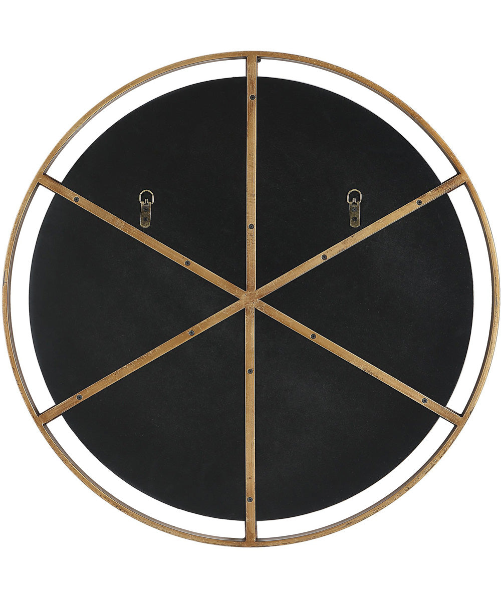 32x32" Wall Mirror with Gold Frame on Dark Bronze Clips