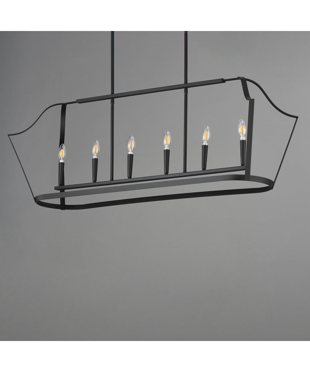 Arden 6-Light Linear Pendant Black