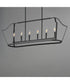 Arden 6-Light Linear Pendant Black