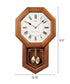 22"H Schoolhouse Wall Clock Dark Brown Solid Oak