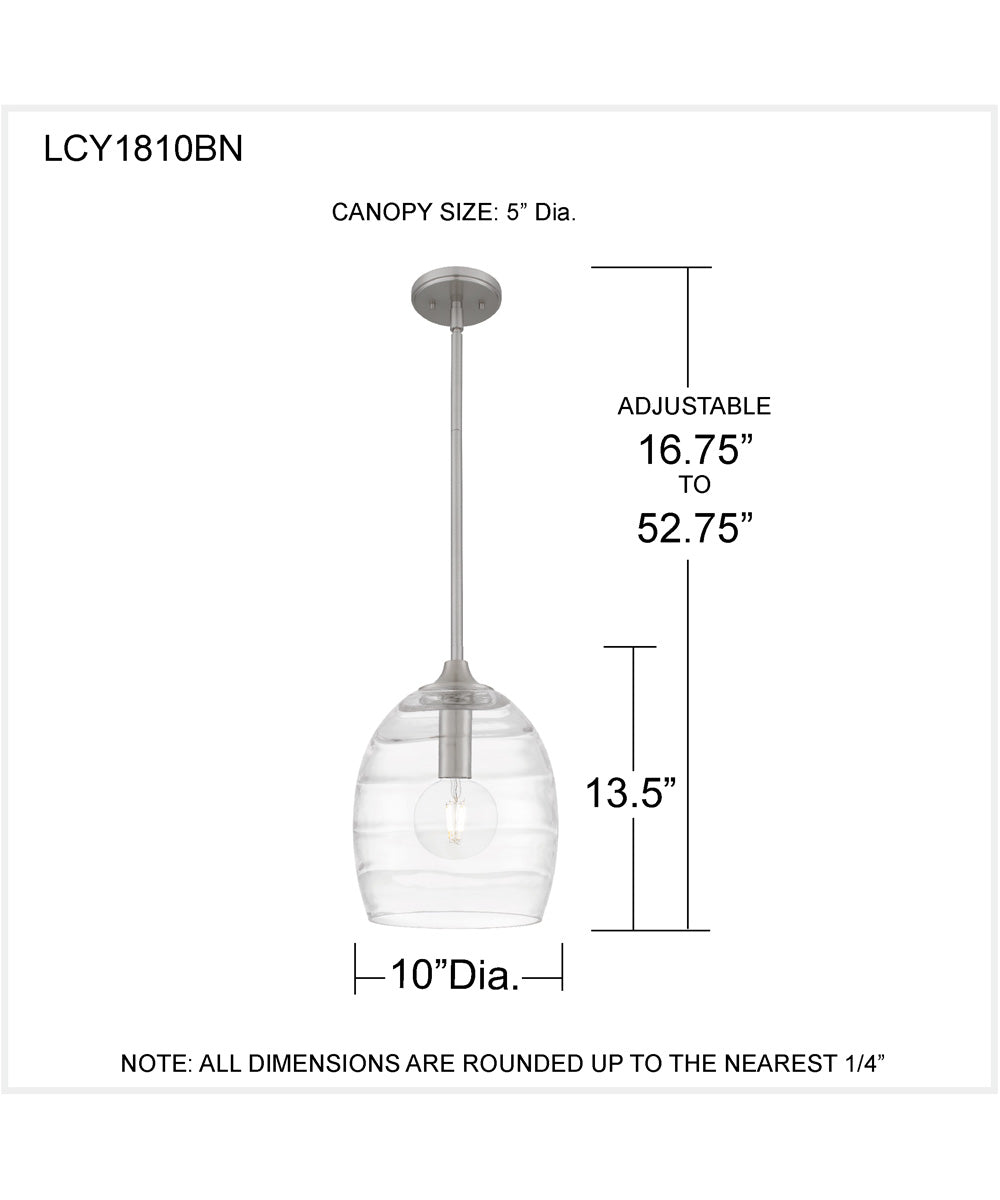 Lucy 1-light Mini Pendant Brushed Nickel