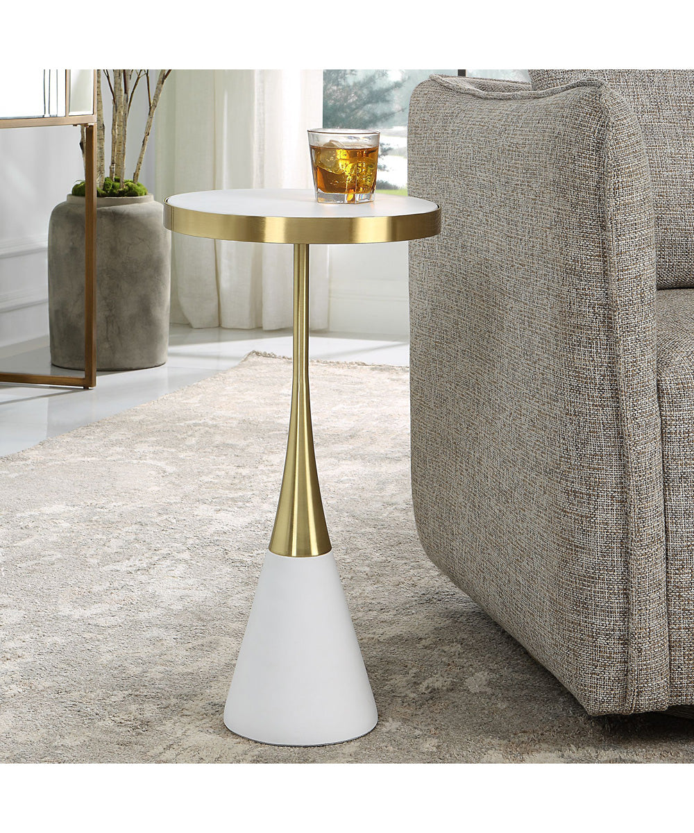 Apex White Concrete Accent Table