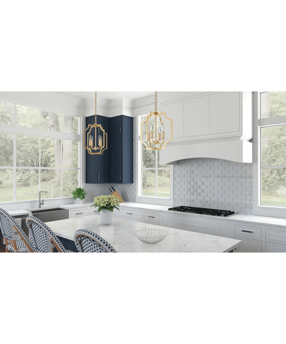 Courtney 4-Light Foyer Matte Brass