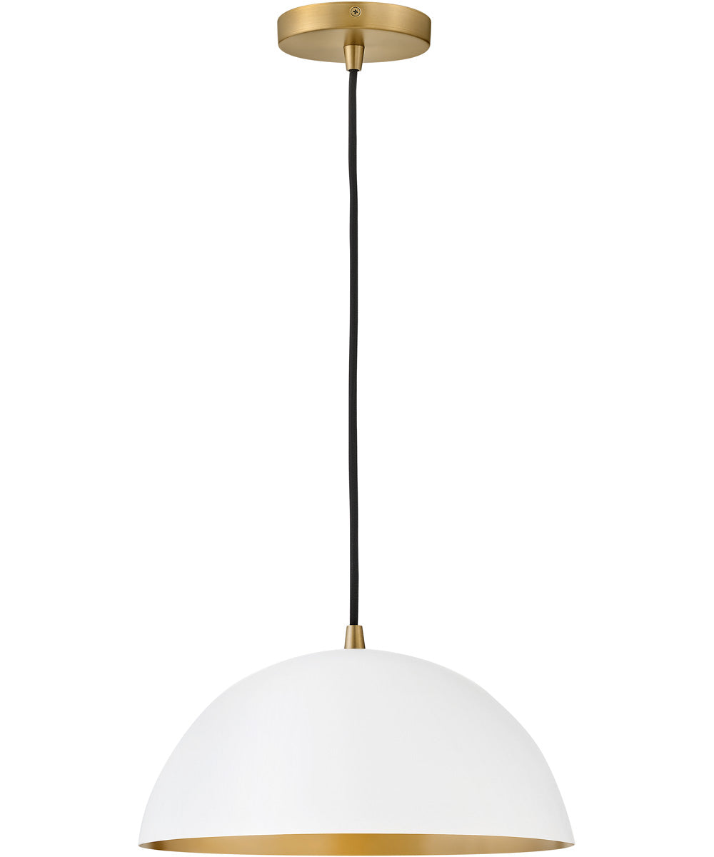 Lou 1-Light Medium Single Light Pendant in Matte White