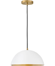 Lou 1-Light Medium Single Light Pendant in Matte White