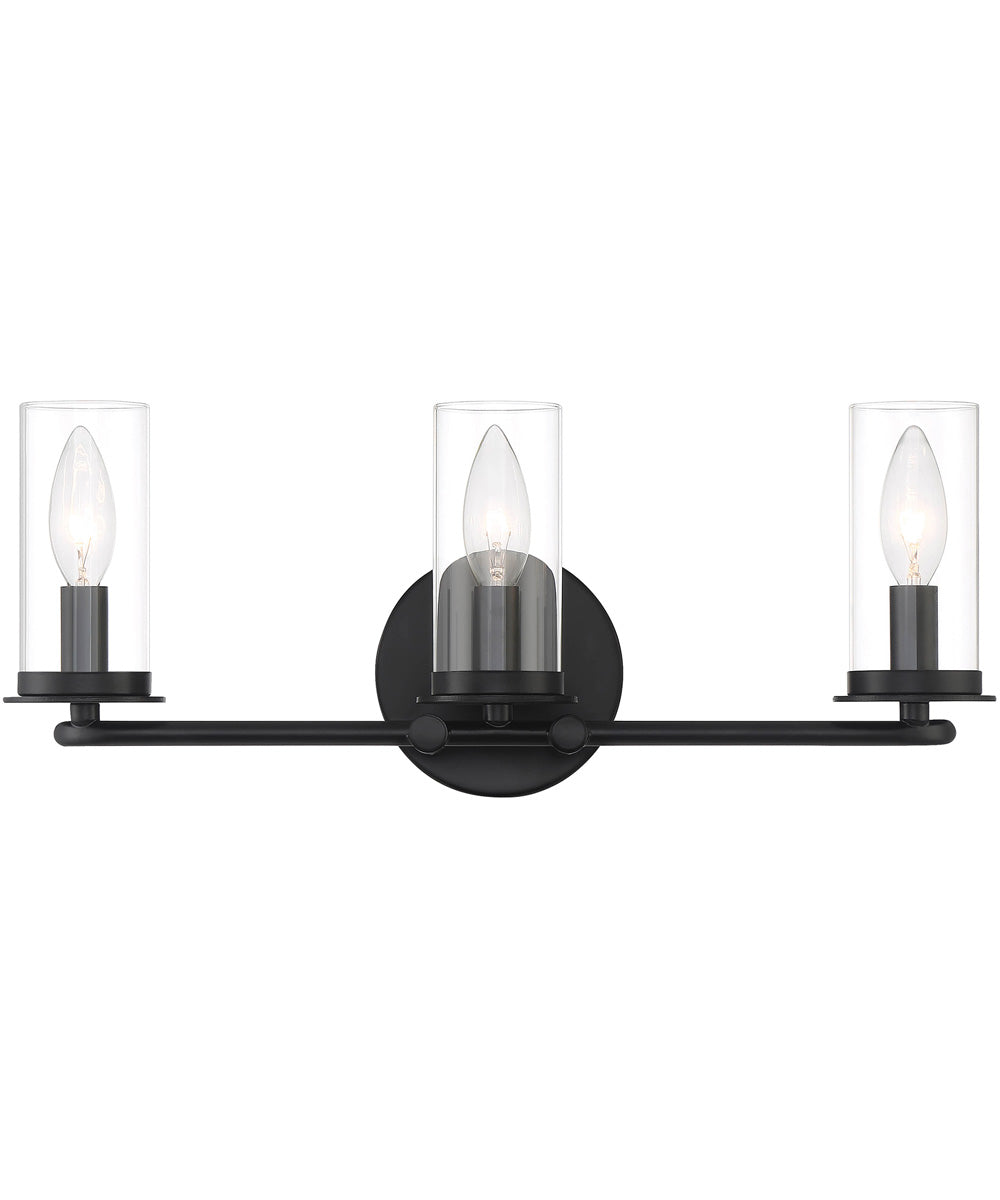 Hudson Heights 3 Light Vanity Matte Black