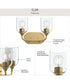 Ilia 2-Light Bath Vanity with Clear Glass Shade Brushed Gold