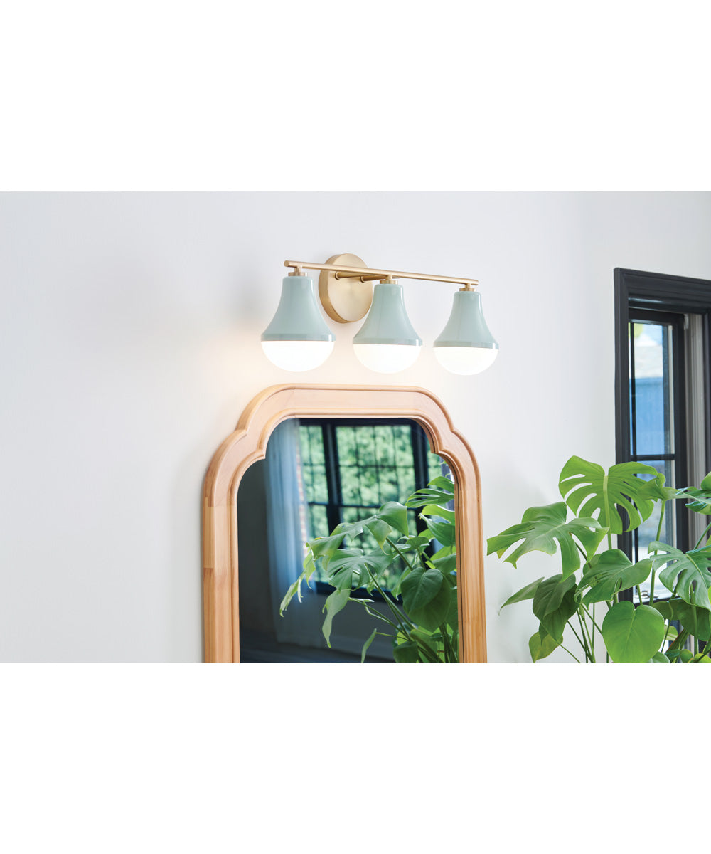 Haddie 3-Light Medium Three Light Vanity in Seafoam