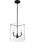 12"W Sommerset 3-Light Pendant Matte Black