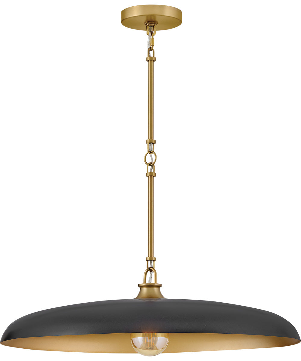 Sadie 1-Light Medium Dome Chandelier in Lacquered Brass