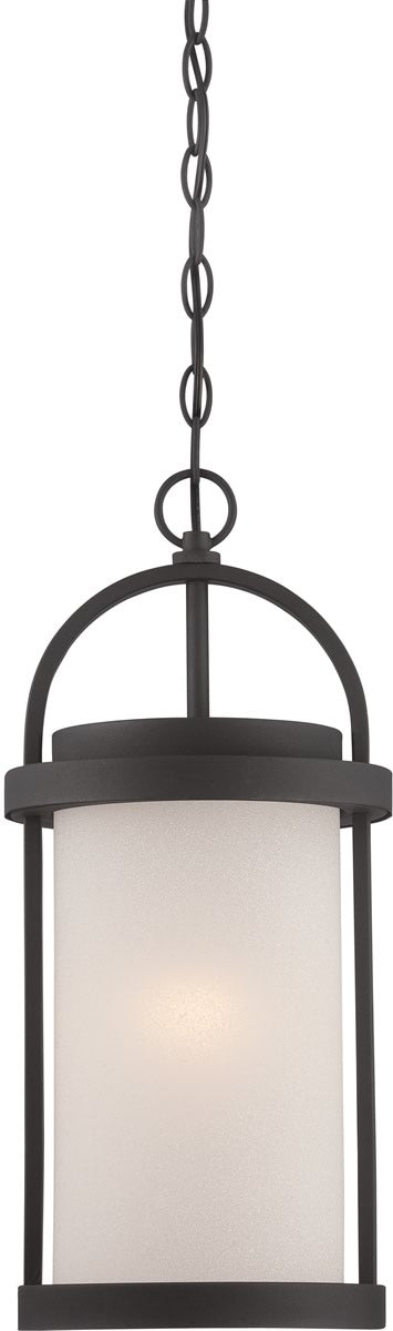 9"W Willis 1-Light Outdoor Textured Black / Antique White