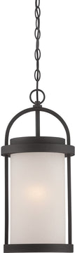 9"W Willis 1-Light Outdoor Textured Black / Antique White