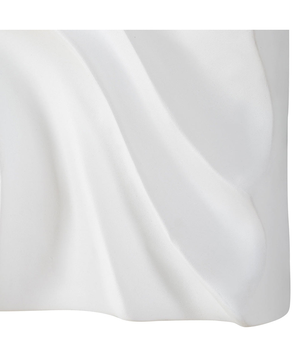 Snowdrift Scultped White Wall Decor, Set of 4
