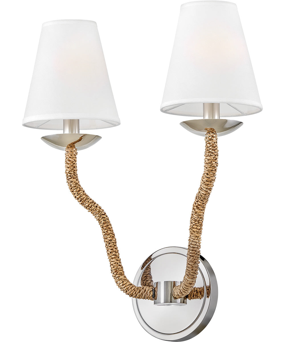 Harwich 2-Light Medium Two Light Sconce in Polished Nickel