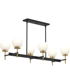 Rigsby 6-Light Linear Chandelier Matte Black and Brushed Gold