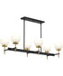 Rigsby 6-Light Linear Chandelier Matte Black and Brushed Gold
