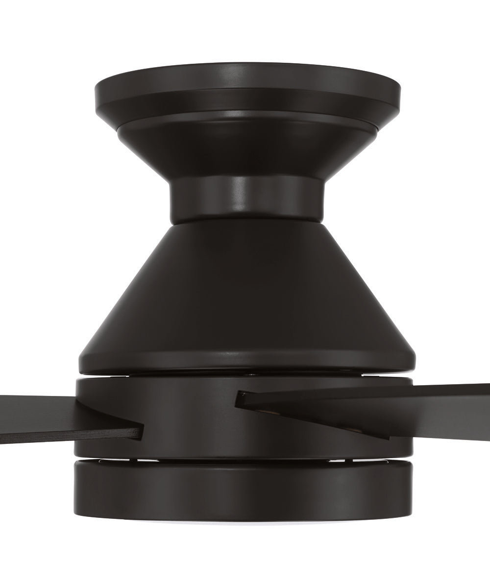 DeMarco 52" 4-blade Ceiling Fan Indoor/Outdoor Damp Rated 1-Light Fan Flat Black