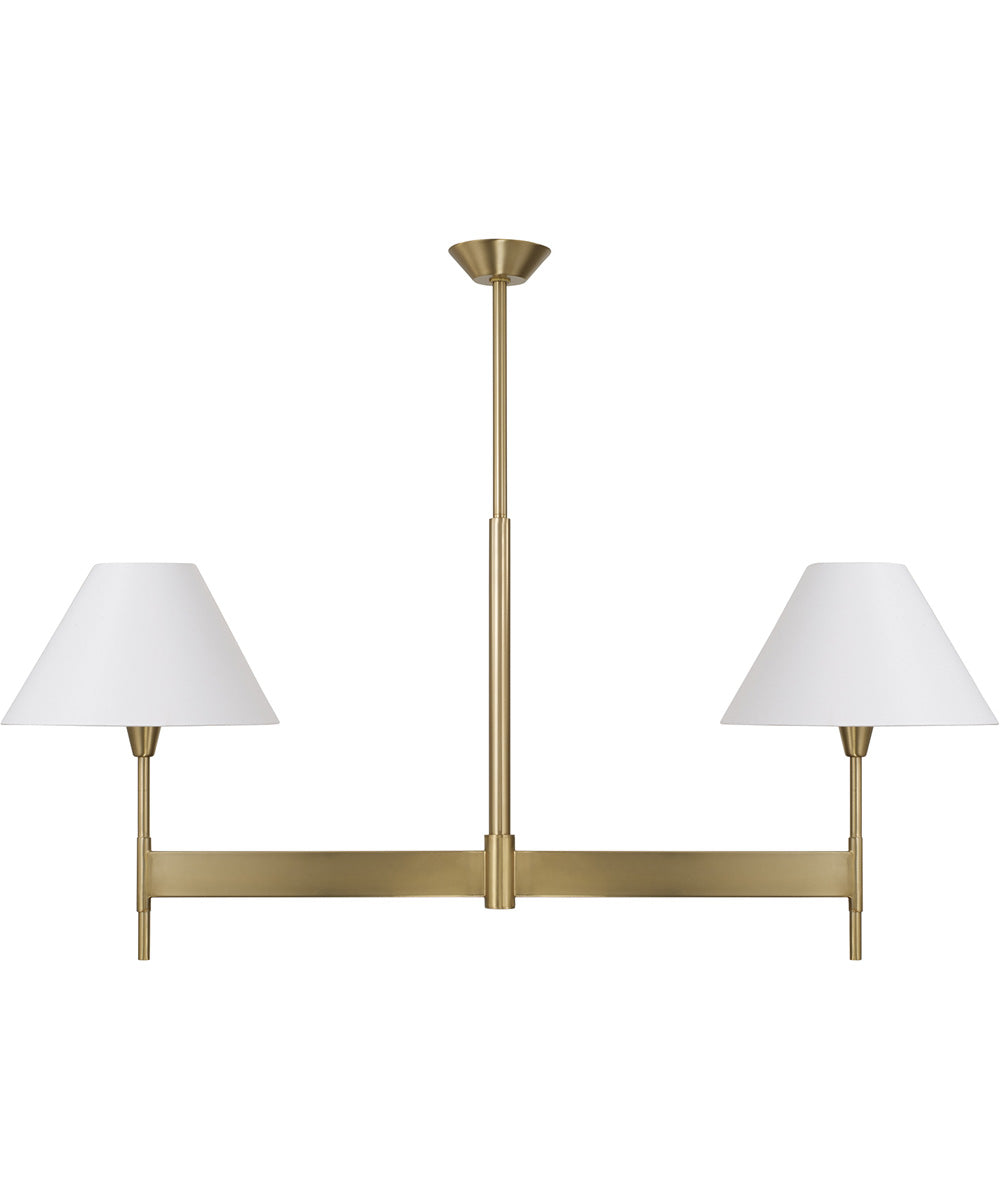 Leland 2 -Light-Linear Chandelier Aged Brass