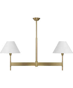 Leland 2 -Light-Linear Chandelier Aged Brass