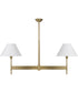 Leland 2 -Light-Linear Chandelier Aged Brass