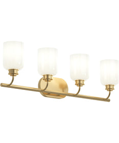Reines 4-Light Bath Vanity with Opal Glass Shades Brushed Gold
