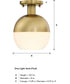 Linden 1 Light Semi Flush Mount Brushed Gold