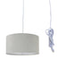 14"W 2 Light Swag Plug-In Pendant  Textured Oatmeal with Diffuser White Cord