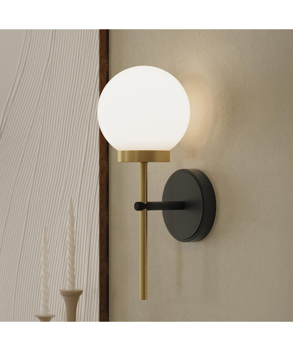 Rigsby 1-Light Wall Sconce Matte Black and Brushed Gold