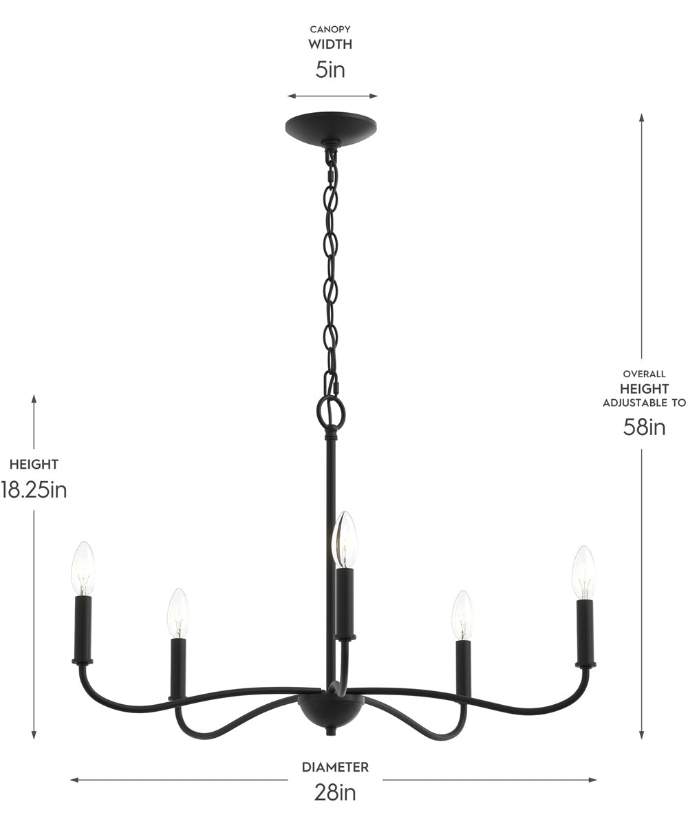 Ilia 5-Light Chandelier Matte Black
