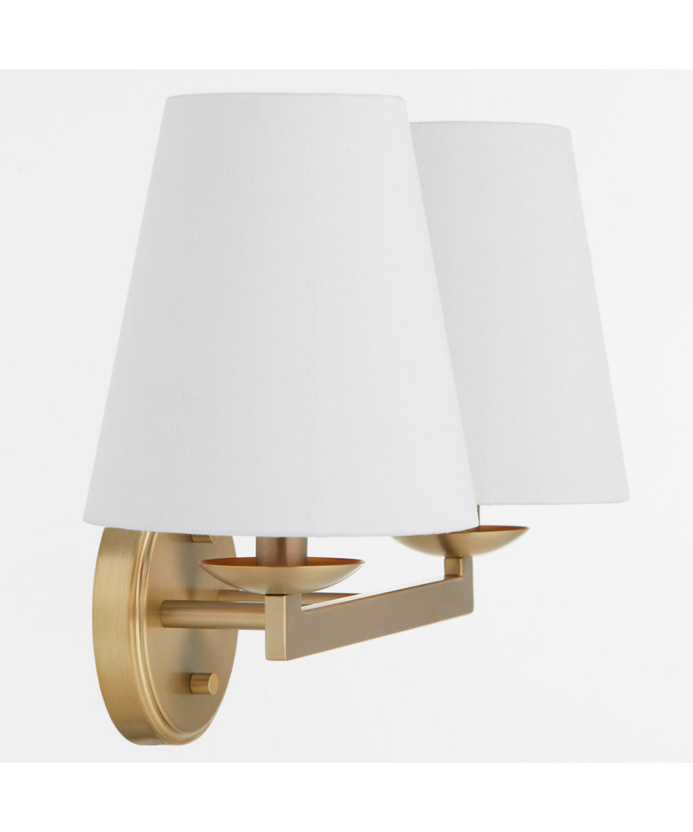 Karnes 2-light Wall Mount Light Fixture Aged Brass