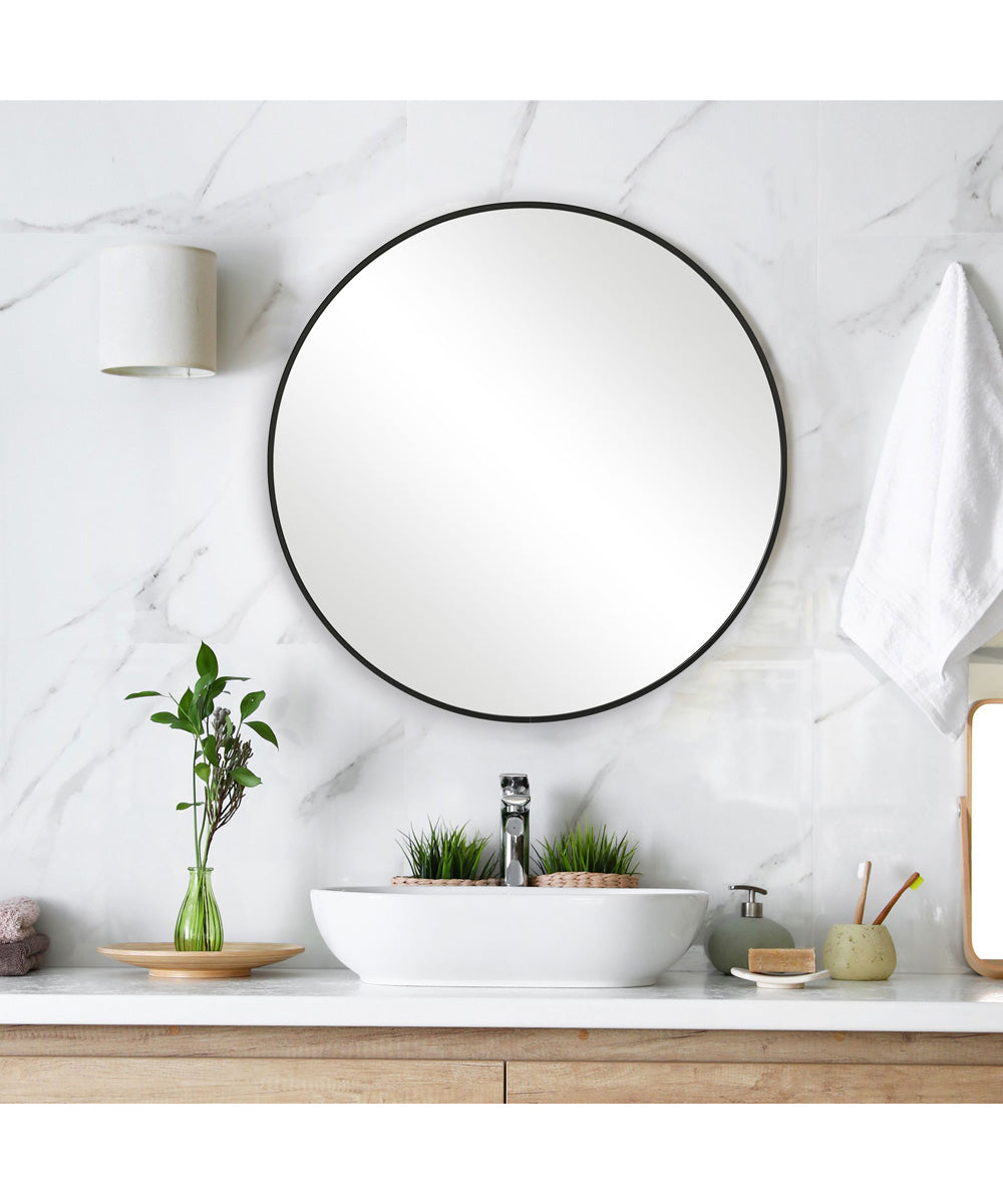 24x24" Wall Mirror in Satin Black