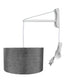 18"W MAST Plug-In Wall Mount Pendant 1 Light White Cord/Arm Granite Gray Shade