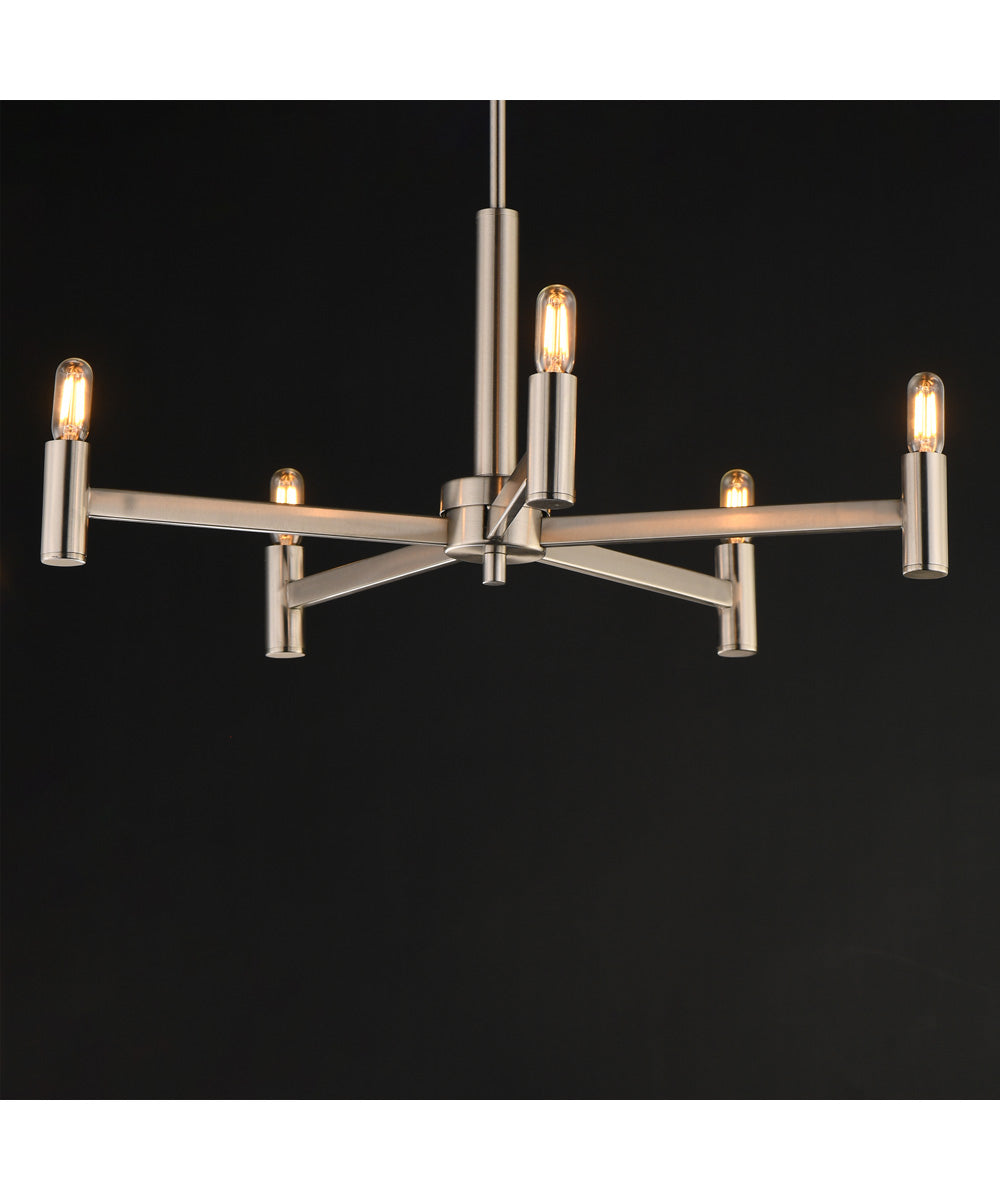 Emana 5-Light Chandelier Satin Nickel