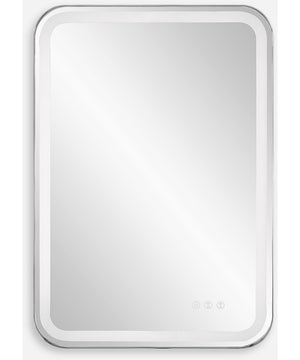 Crofton Lighted Nickel Vanity Mirror